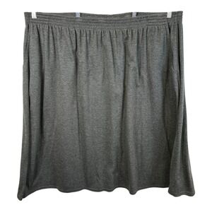 Only Necessities Plus Size 3X Midi Skirt Gray Elastic Waist Office Pockets 962